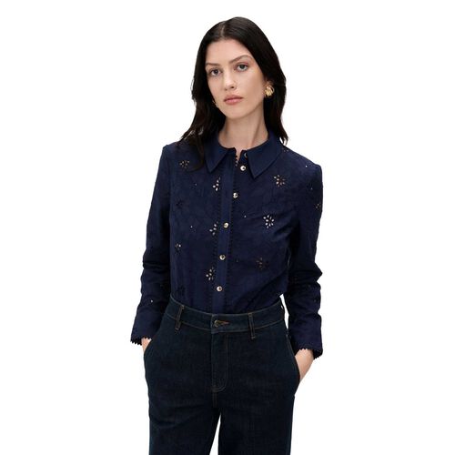 Veronika Maine Cotton Floral Broderie Shirt